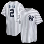 New York Yankees #2 Derek Jeter White Home Retired Player Replica Baseball Jersey