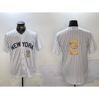 New York Yankees #2 Derek Jeter White Pinstripe Without Name Fashion Cool Baseball Jersey