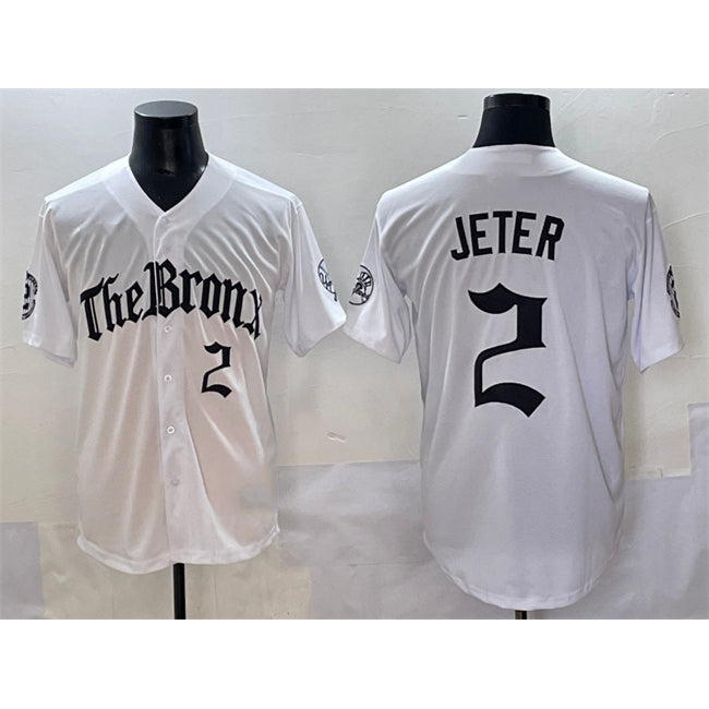 New York Yankees #2 Derek Jeter White 'Gothic Legacy Edition' Vapor Premier Limited Stitched Baseball Jersey