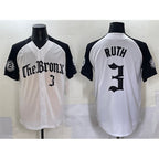 New York Yankees #3 Babe Ruth White Black 'Gothic Legacy Edition' Vapor Premier Limited Stitched Baseball Jersey