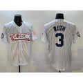 New York Yankees #3 Babe Ruth White Bronx Graffiti Vapor Limited Stitched Baseball Jersey