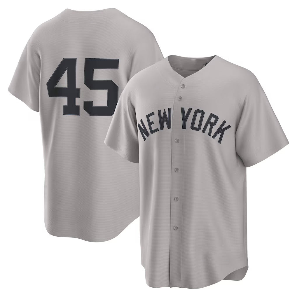 New York Yankees #45 Gerrit Cole Gray Road Replica Baseball Jersey