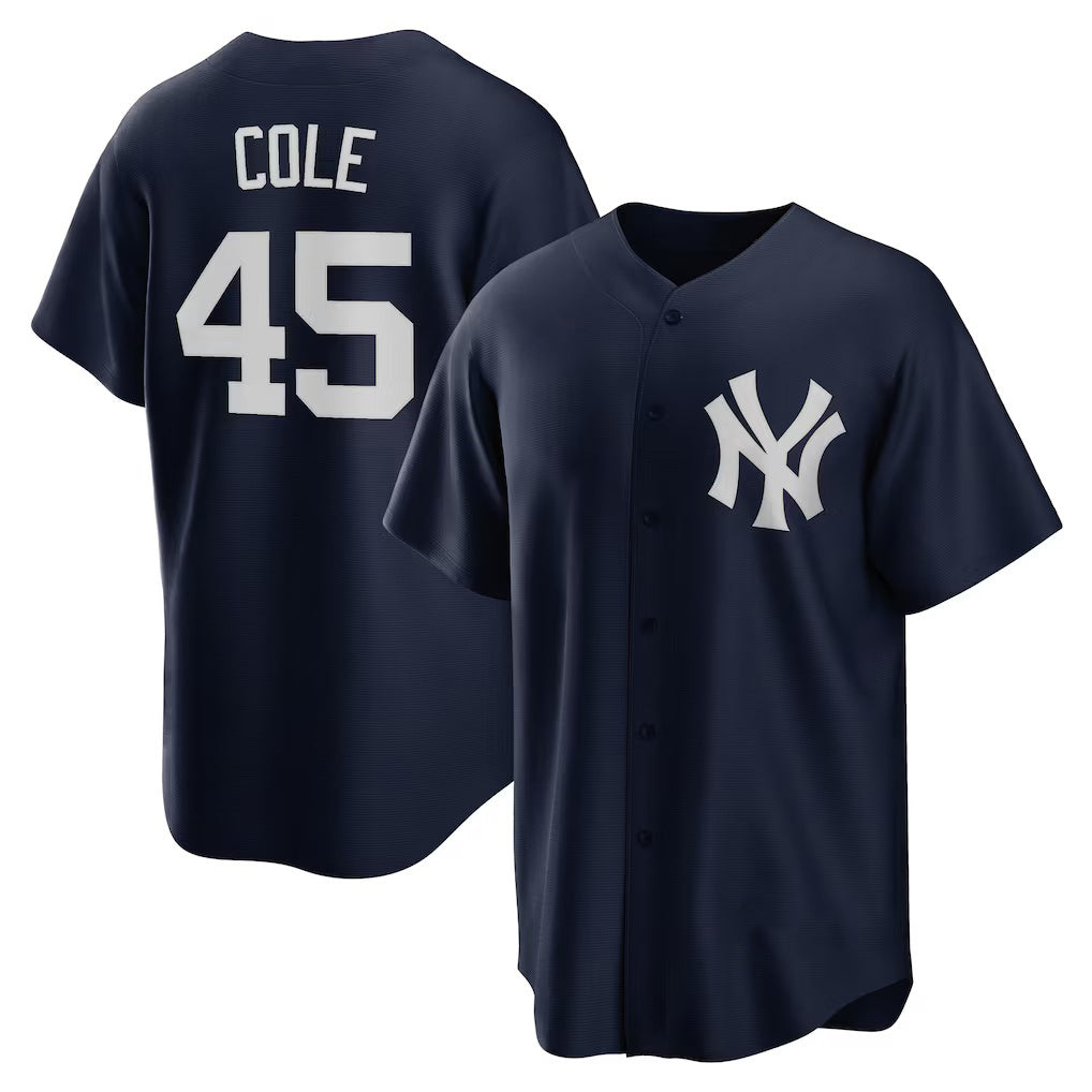 New York Yankees #45 Gerrit Cole Navy Alternate Replica Player Name Baseball Jersey