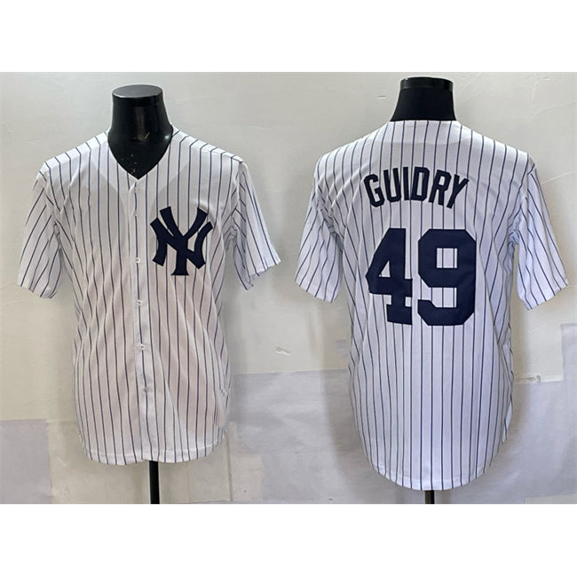 New York Yankees #49 Ron Guidry White Cool Base Stitched Baseball Jersey