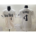 New York Yankees #4 Lou Gehrig White 'Gothic Legacy Edition' Vapor Premier Limited Stitched Baseball Jersey