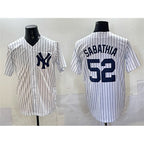 New York Yankees #52 C.C. Sabathia White Cool Base Stitched Baseball Jersey