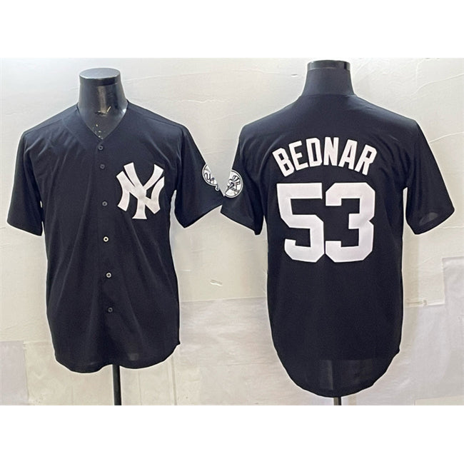 New York Yankees #53 David Bednar Black Stitched Baseball Jersey