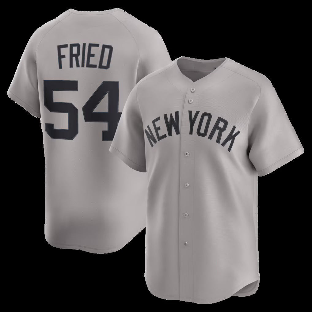 New York Yankees #54 Max Fried Gray Road Limited Player Baseball Jersey