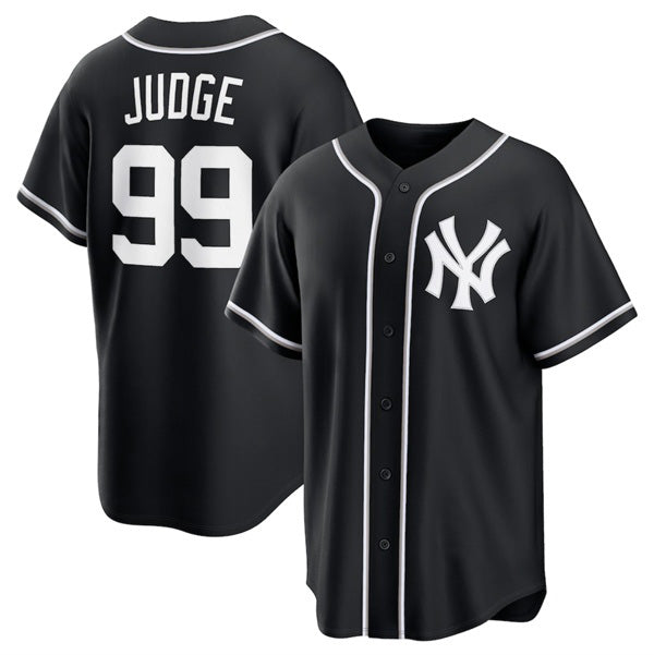 New York Yankees #99 Aaron Judge Black Out Stitched Baseball Jersey