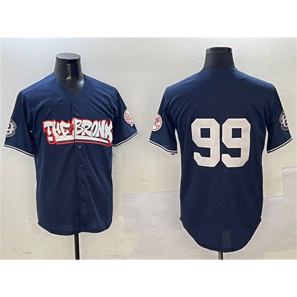New York Yankees #99 Aaron Judge Navy Bronx Graffiti Vapor Limited Stitched Baseball Jersey