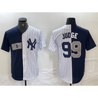 New York Yankees #99 Aaron Judge Navy White Split Stitched Baseball Jersey