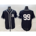 New York Yankees #99 Aaron Judge No Name Black White Cool Base Stitched Baseball Jersey