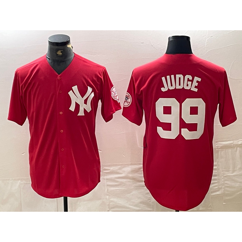New York Yankees #99 Aaron Judge Red Fashion Cool Baseball Jersey