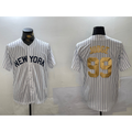 New York Yankees #99 Aaron Judge White Pinstripe Fashion Cool Baseball Jersey