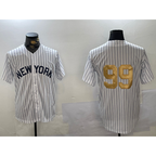 New York Yankees #99 Aaron Judge White Pinstripe Without Name Fashion Cool Baseball Jersey