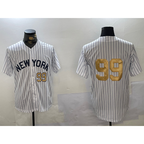 New York Yankees #99 Aaron Judge White Pinstripe Without Name Fashion Cool Baseball Jersey