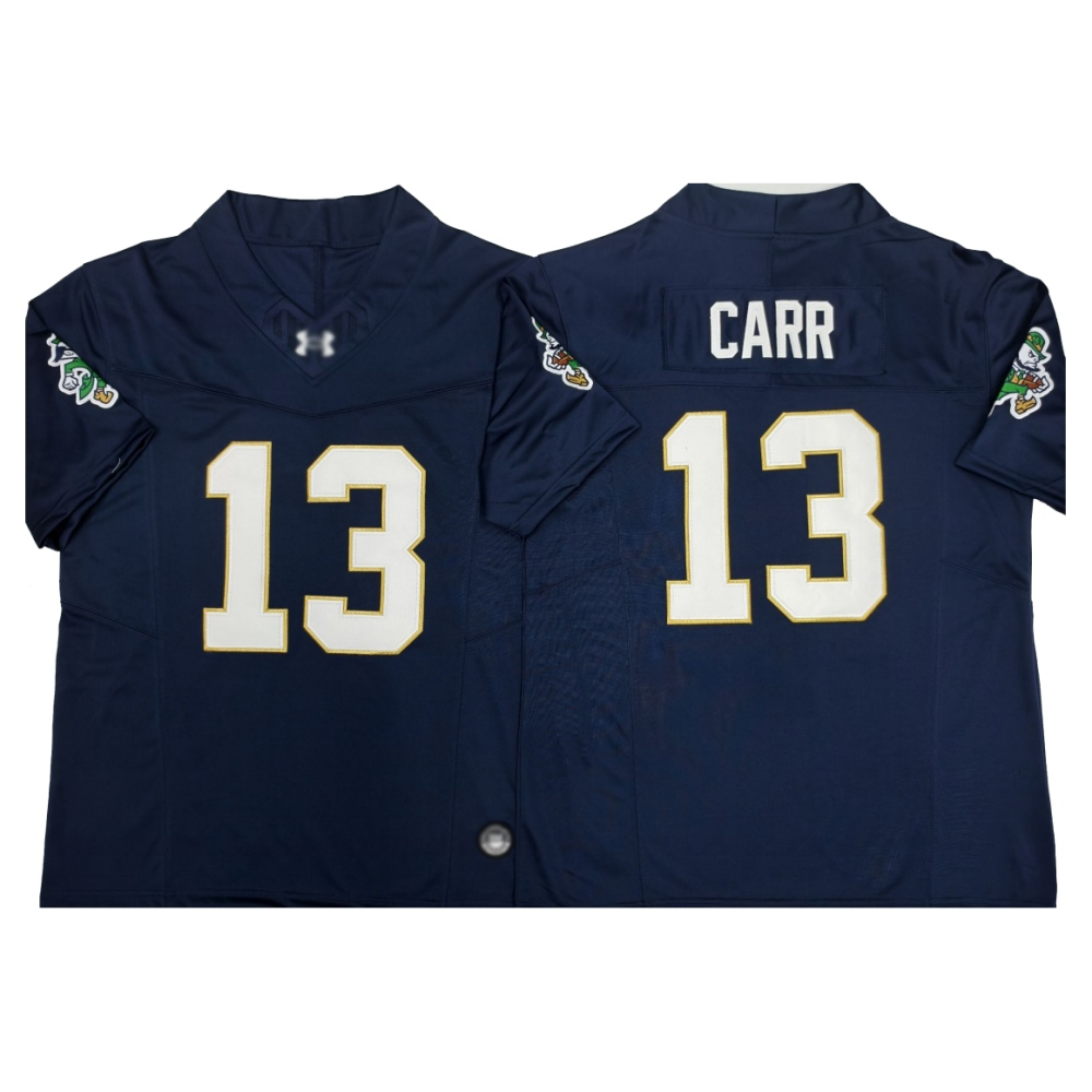 Notre Dame Fighting Irish #13 Cj Carr 2025 Gridiron Leprechaun Edition Navy College Football Stitched Jersey