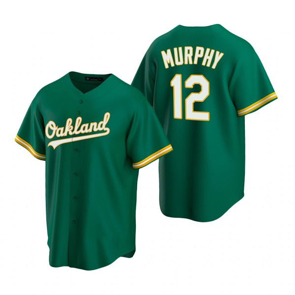 Oakland Athletics #12 Sean Murphy Green Cool Base Stitched Baseball Jersey