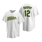 Oakland Athletics #12 Sean Murphy White Cool Base Stitched Baseball Jersey