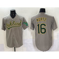 Oakland Athletics #16 Nick Kurtz Grey Cool Base Stitched Baseball Jersey