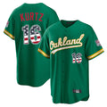Oakland Athletics #16 Nick Kurtz Player Kelly Green USA 250 Fourth of July Home Game Stitched Baseball Jersey