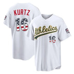 Oakland Athletics #16 Nick Kurtz Player White USA 250 Fourth of July Home Game Stitched Baseball Jersey