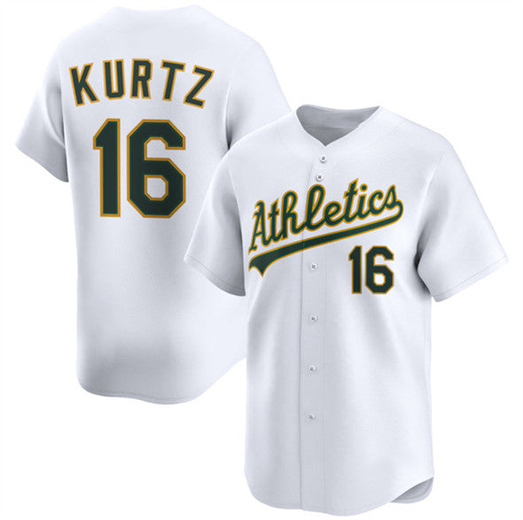 Oakland Athletics #16 Nick Kurtz White 2024 Home Limited Stitched Baseball Jersey