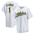 Oakland Athletics #1 Denzel Clarke White Home Replica Baseball Jersey