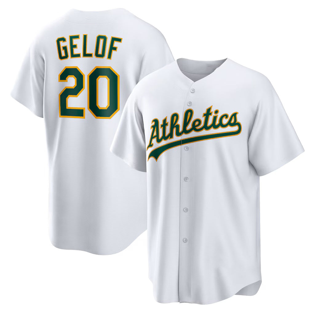 Oakland Athletics #20 Zack Gelof White Home Replica Baseball Jersey