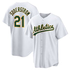 Oakland Athletics #21 Tyler Soderstrom White Home Replica Baseball Jersey