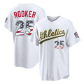 Oakland Athletics #25 Brent Rooker Player White USA 250 Fourth of July Home Game Stitched Baseball Jersey