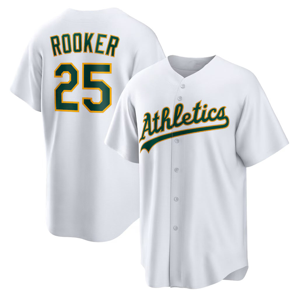 Oakland Athletics #25 Brent Rooker White Home Replica Baseball Jersey