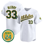 Oakland Athletics #33 JJ Bleday White 2024 Home Limited With Rickey Henderson Patch Stitched Baseball Jersey