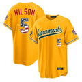 Oakland Athletics #5 Jacob Wilson Player Gold USA 250 Fourth of July Home Game Stitched Baseball Jersey