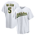 Oakland Athletics #5 Jacob Wilson White Home Replica Baseball Jersey
