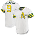 Oakland Athletics #9 Reggie Jackson Mitchell & Ness White 1972 Cooperstown Collection Authentic Baseball Jersey