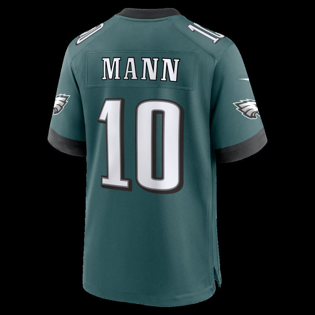 P.Eagles #10 Braden Mann Midnight Green Team Game Jersey