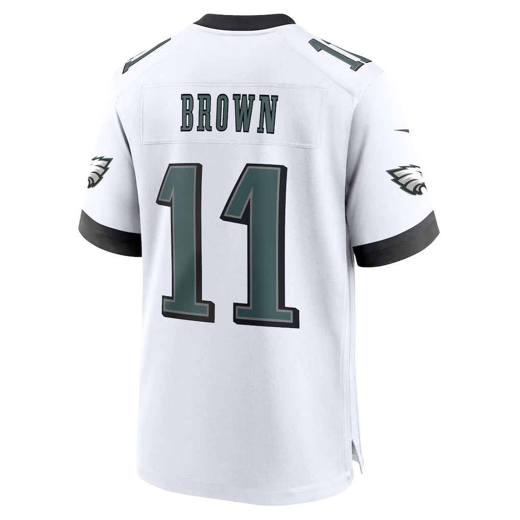 P.Eagles #11 A.J. Brown White White Game Football Stitched jersey