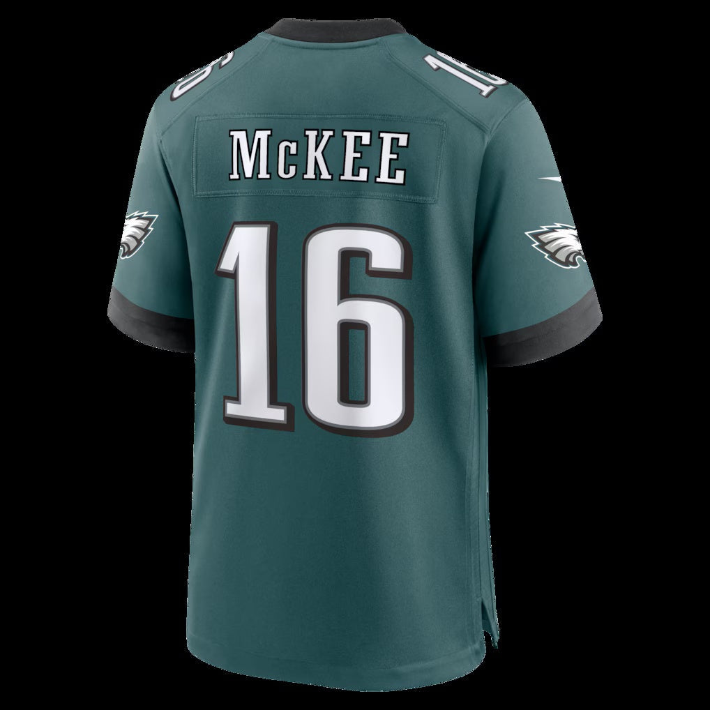 P.Eagles #16 Tanner McKee Midnight Green Team Game Jersey