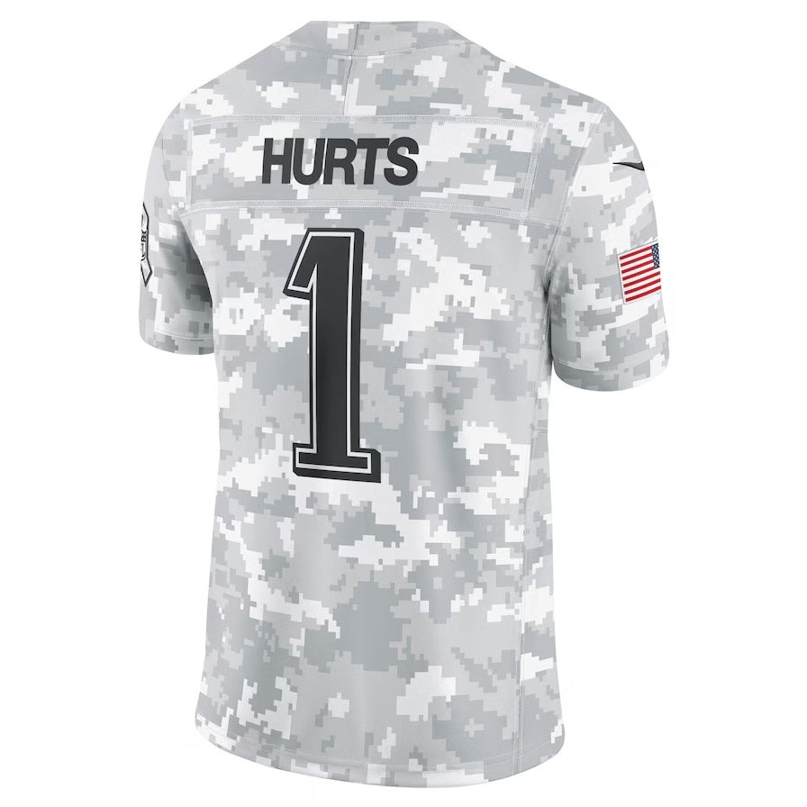 P.Eagles #1 Jalen Hurts Arctic Camo 2024 Salute to Service Limited Football Stitched jersey