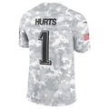 P.Eagles #1 Jalen Hurts Arctic Camo 2024 Salute to Service Limited Football Stitched jersey