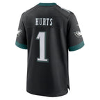 P.Eagles #1 Jalen Hurts Black Alternate Game Football Stitched jersey