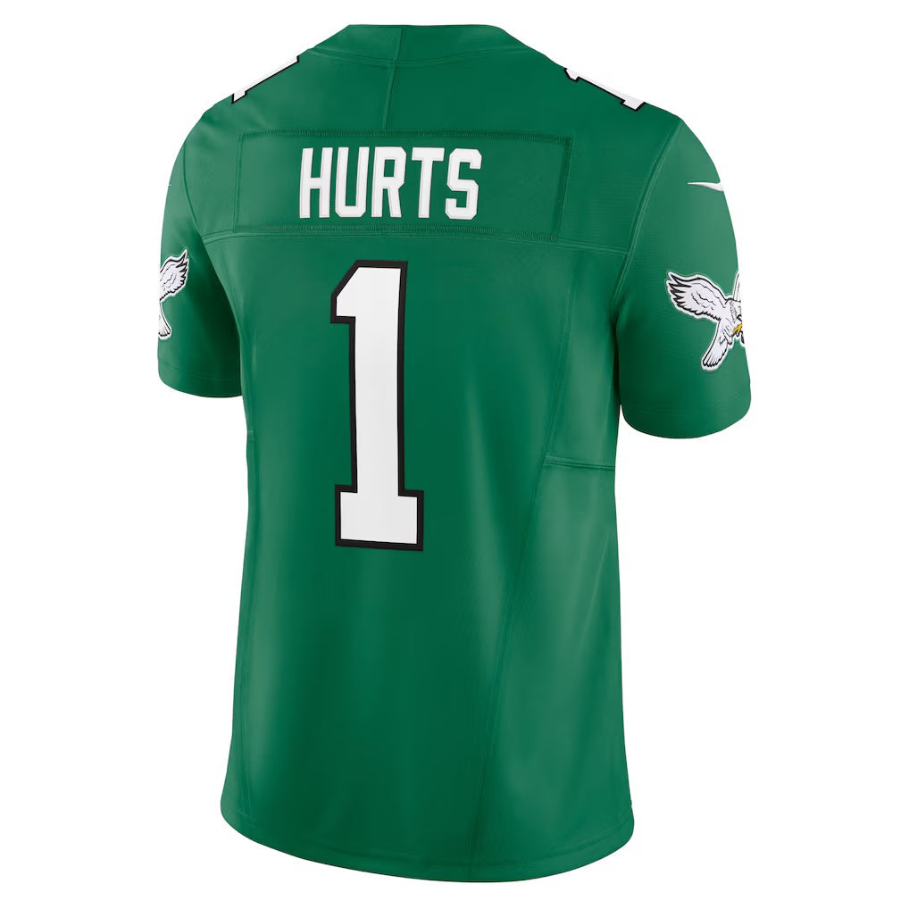 P.Eagles #1 Jalen Hurts Kelly Green Vapor F.U.S.E. Limited Football Stitched jersey