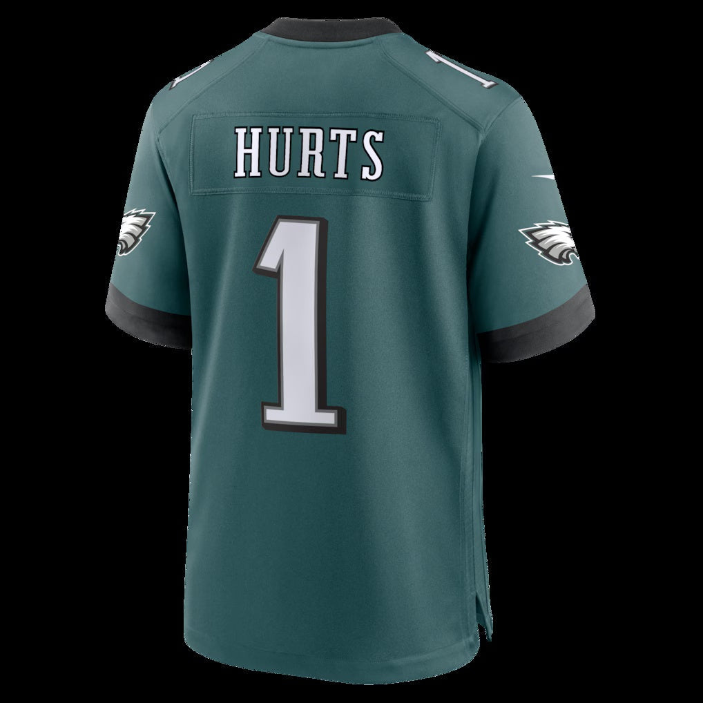 P.Eagles #1 Jalen Hurts Midnight Green Team Game Stitched Football American Jersey