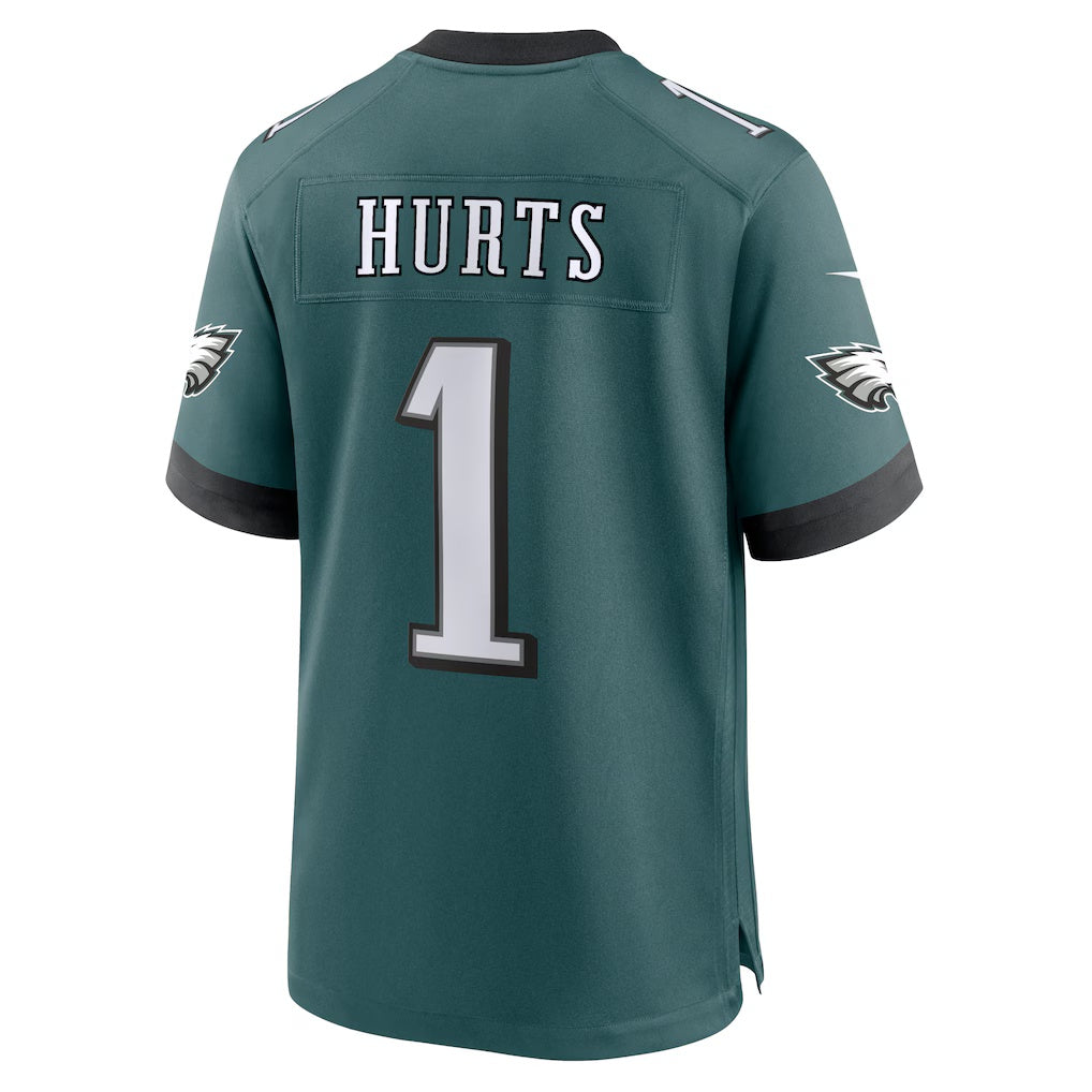 P.Eagles #1 Jalen Hurts Midnight Green Team Game Football Stitched jersey