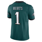 P.Eagles #1 Jalen Hurts Midnight Green Vapor F.U.S.E. Limited Football Stitched jersey