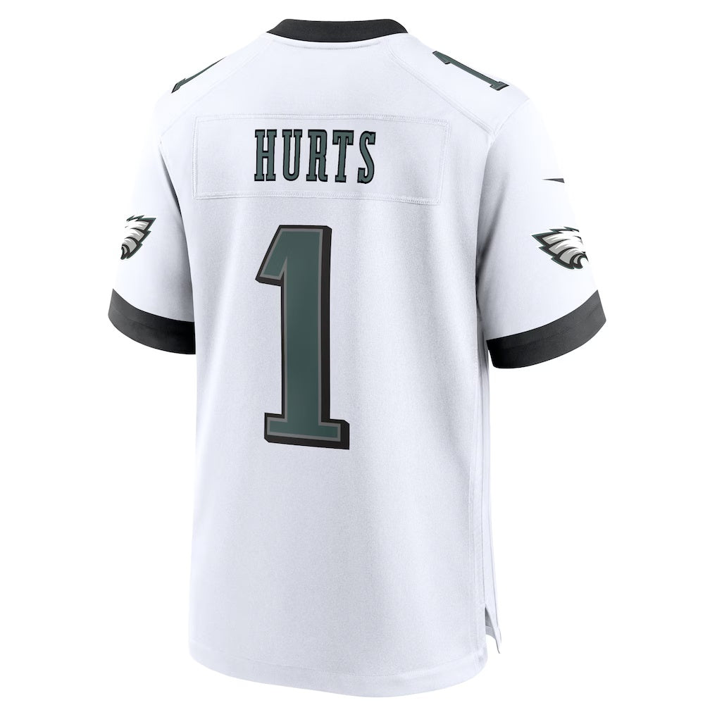 P.Eagles #1 Jalen Hurts White White Game Football Stitched jersey