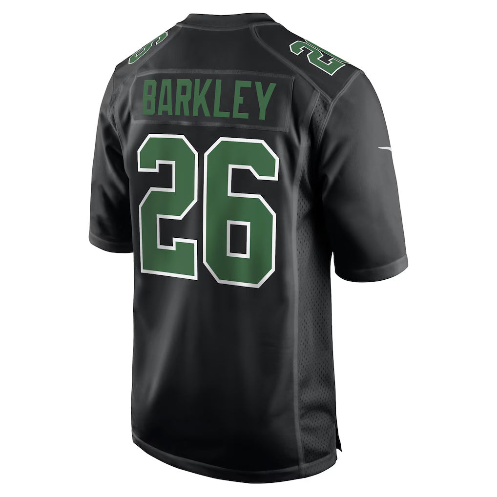 P.Eagles #26 Saquon Barkley Carbon Black-Kelly Green Fashion Game Football Stitched jersey