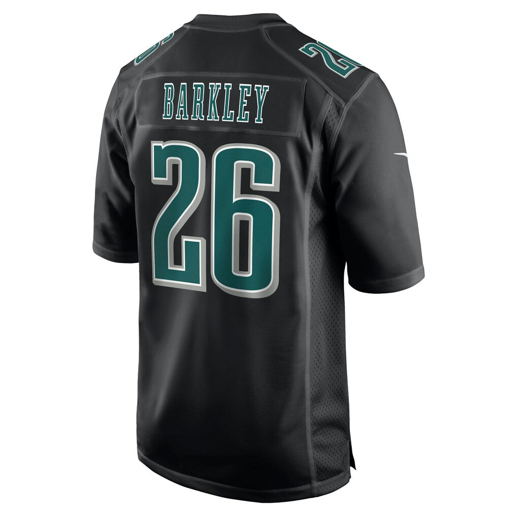 P.Eagles #26 Saquon Barkley Carbon Black Fashion Game Football Stitched jersey