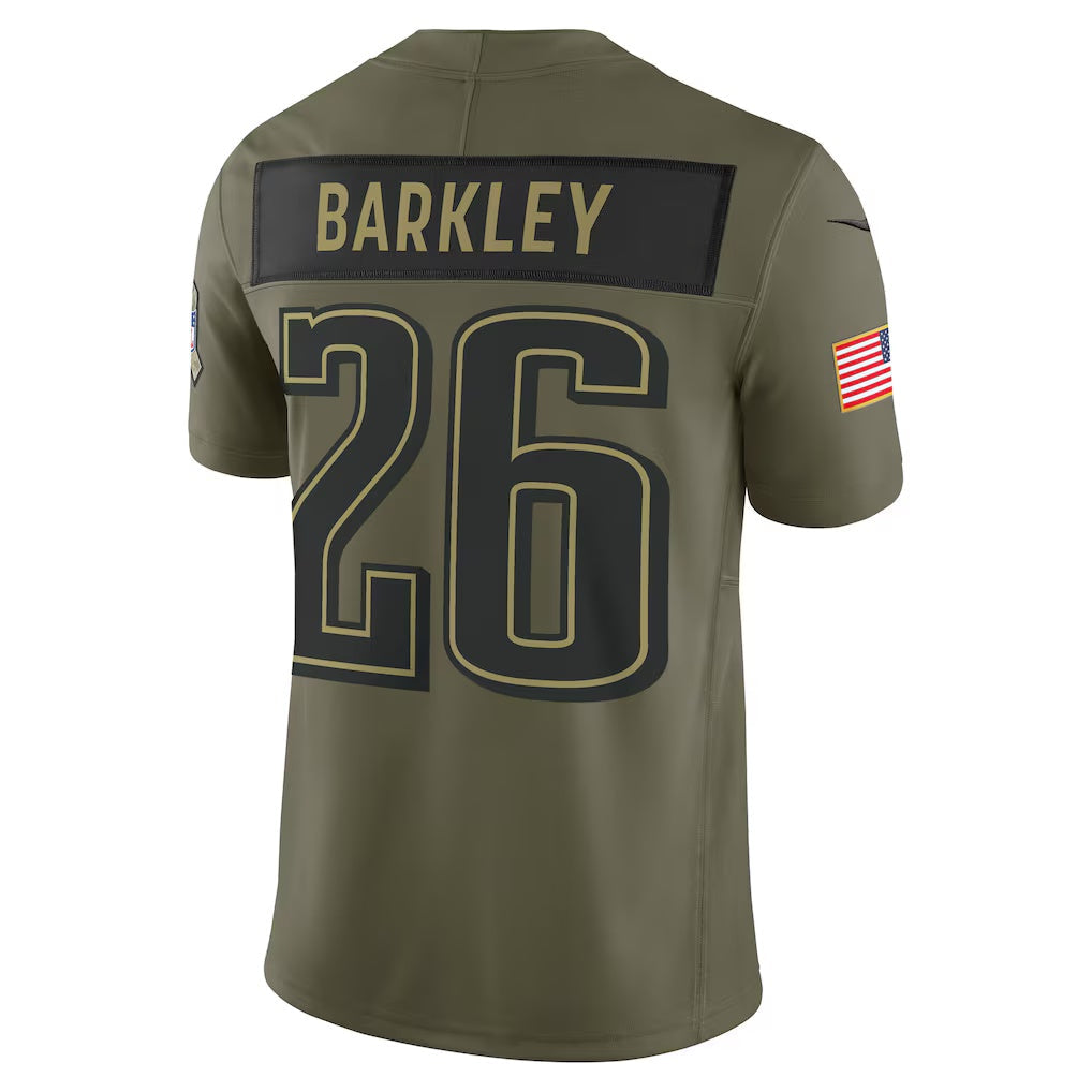 P.Eagles #26 Saquon Barkley Olive 2025 Salute to Service Limited Football Stitched jersey